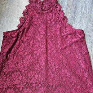 Maurices Maroon Lace Top
